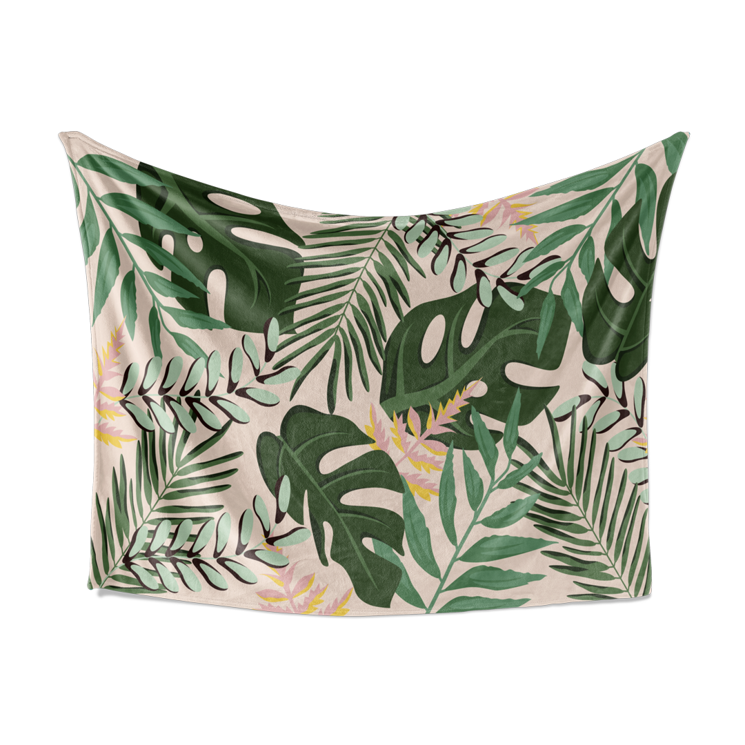 Monstera Tropical Minky Blanket  Artful Crib