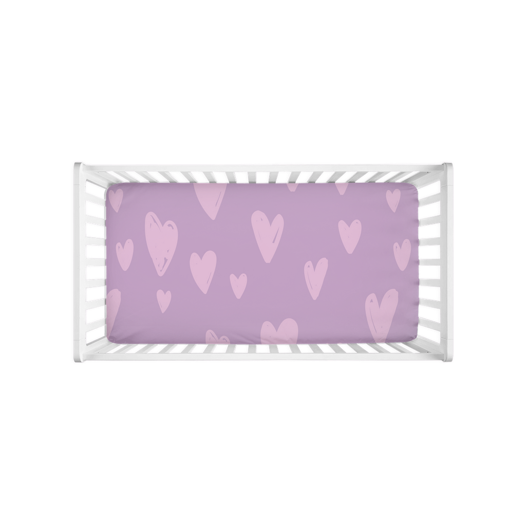 Blissful Heart Lilac Crib Sheet