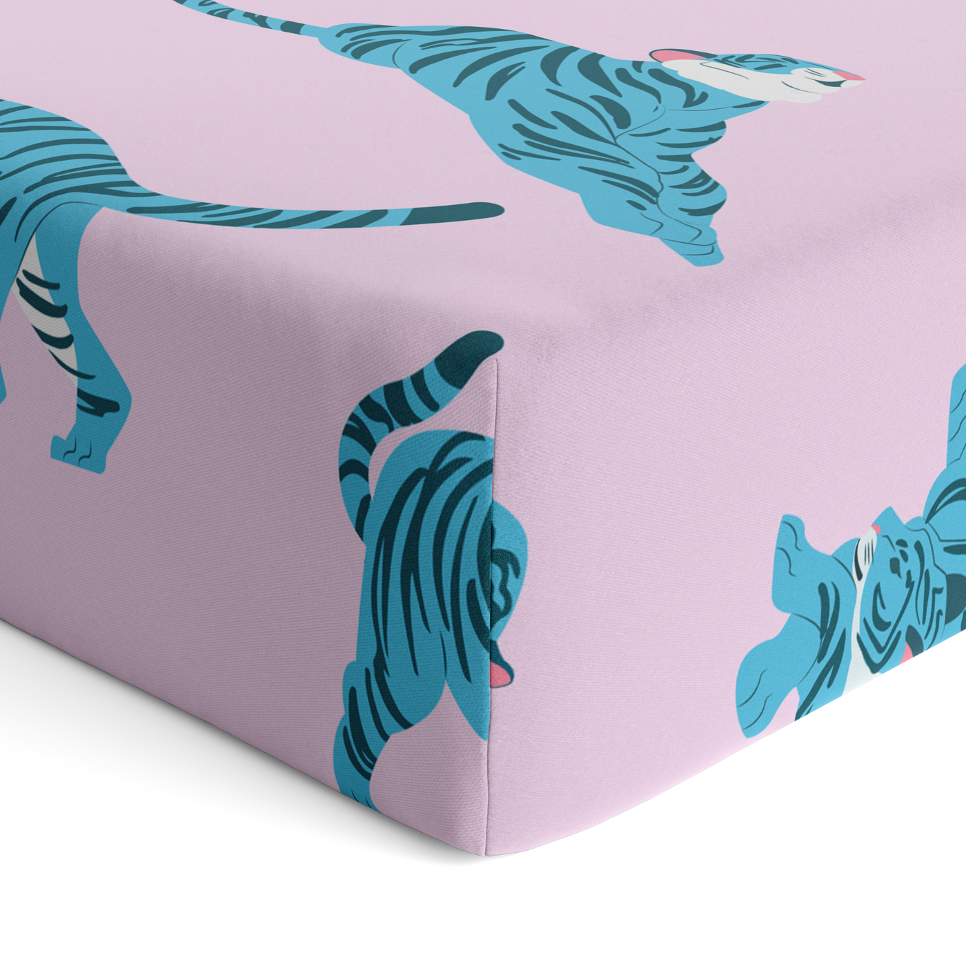 Girly Tropical Jungle Pink Tiger Crib Sheet for Baby Girl Nursery