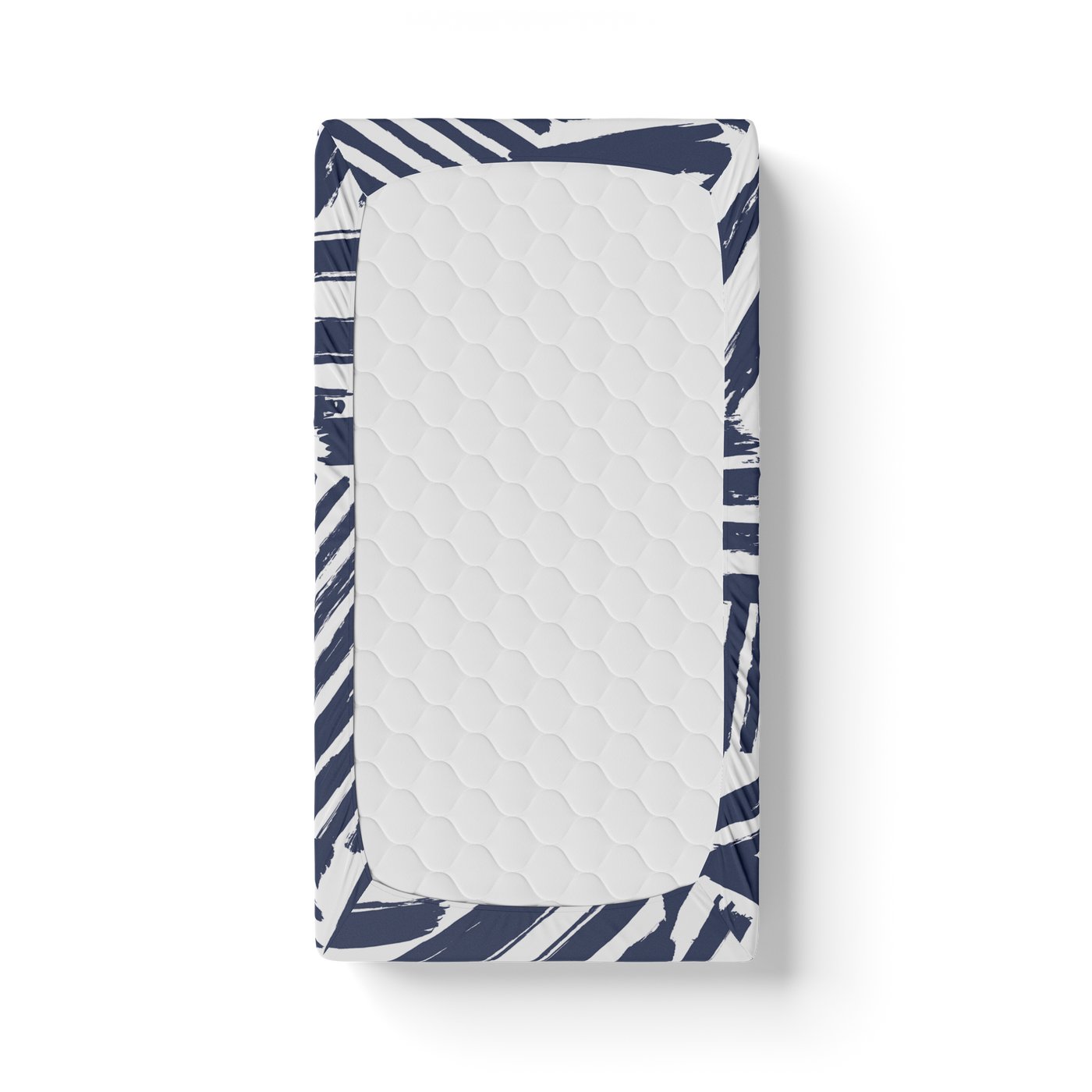 Navy Blue Nautical Stripe Crib Sheet