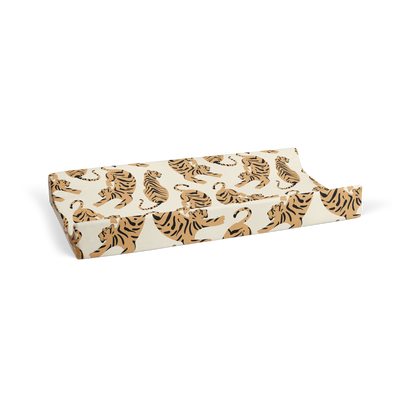 Neutral Tiger Changing Pad Cover, Jungle Baby Nursery, Tropical, Tiger
