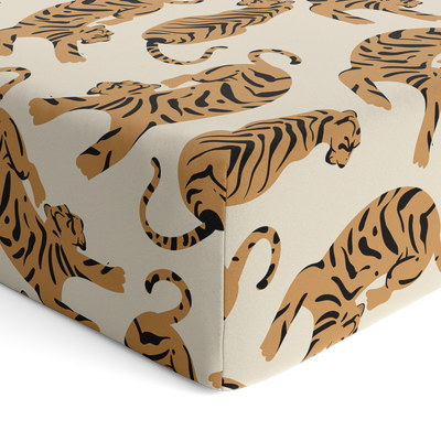 Neutral Tiger Crib Sheet