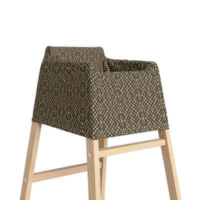 Multi-use nursing and high chair cover in neutral ikat pattern