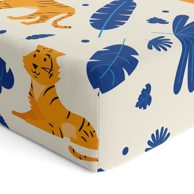 Tropical Tigers & Palms Crib Sheet