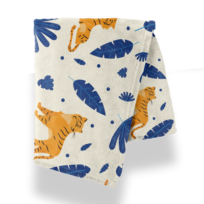 Tropical Tigers & Palms Minky Blanket